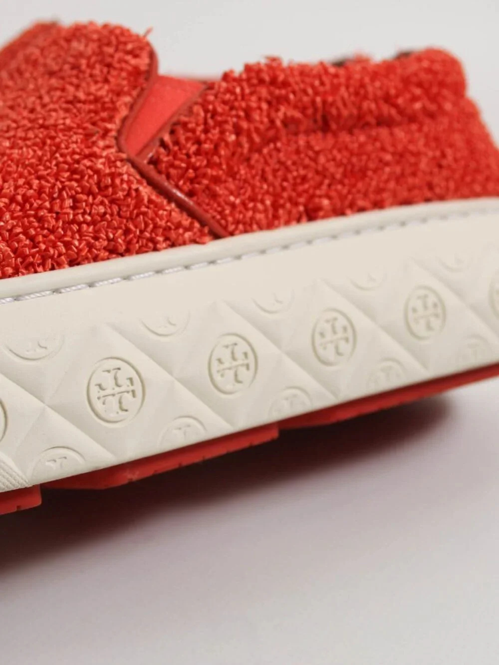 Tory Burch Orange Raffia Slip-On Sneakers Size 6.5